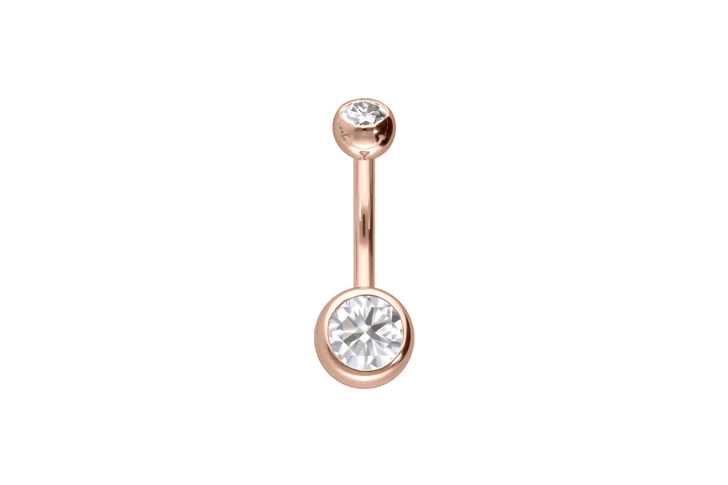 14/18 Karat Gold Bananabell Piercing 2 MOISSANITE